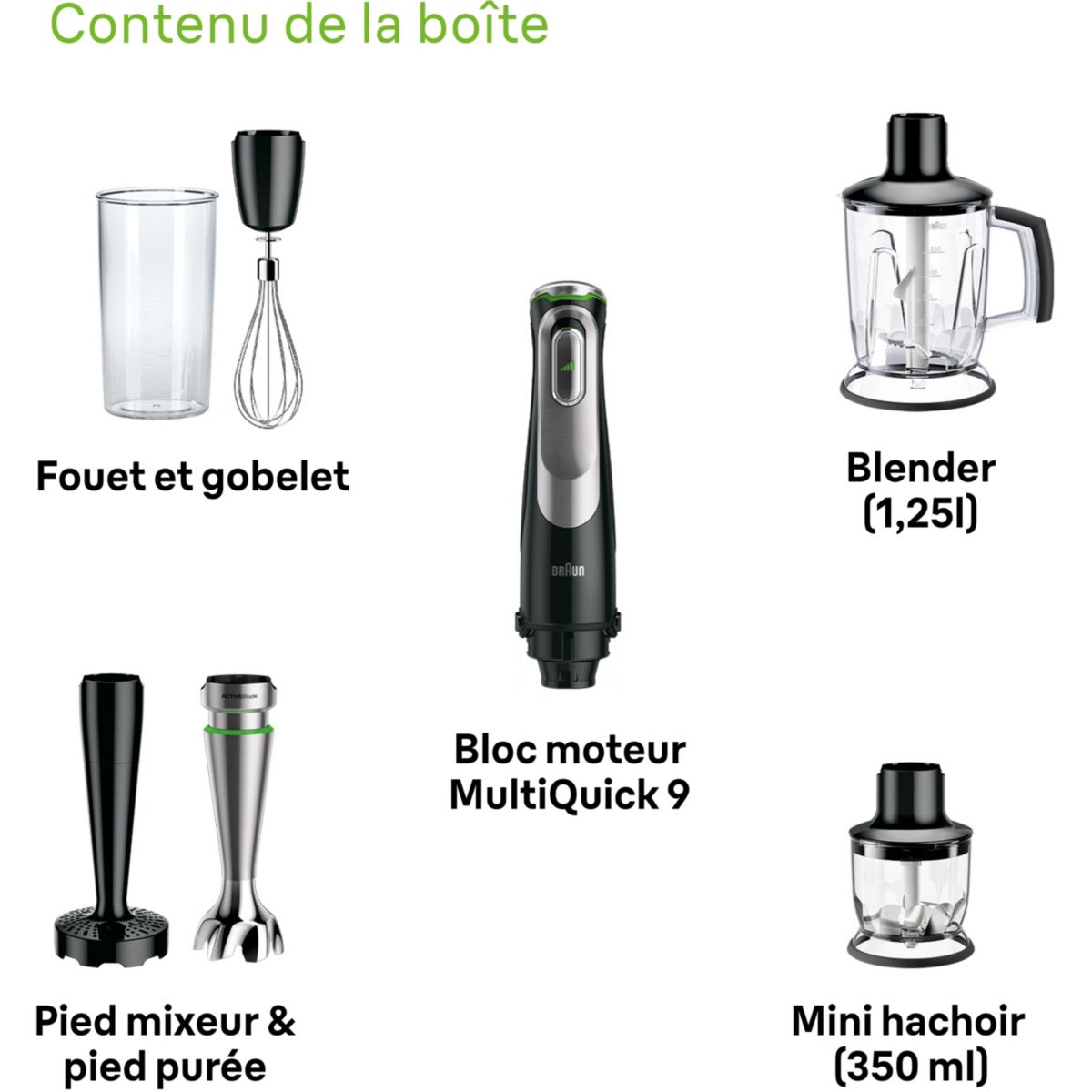 Mixeur Multi Quick 9 MQ9147X couleur unique, BRAUN