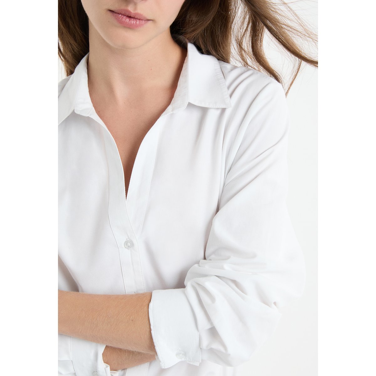 Chemise à manches longues en coton CABANA blanc, ETAM