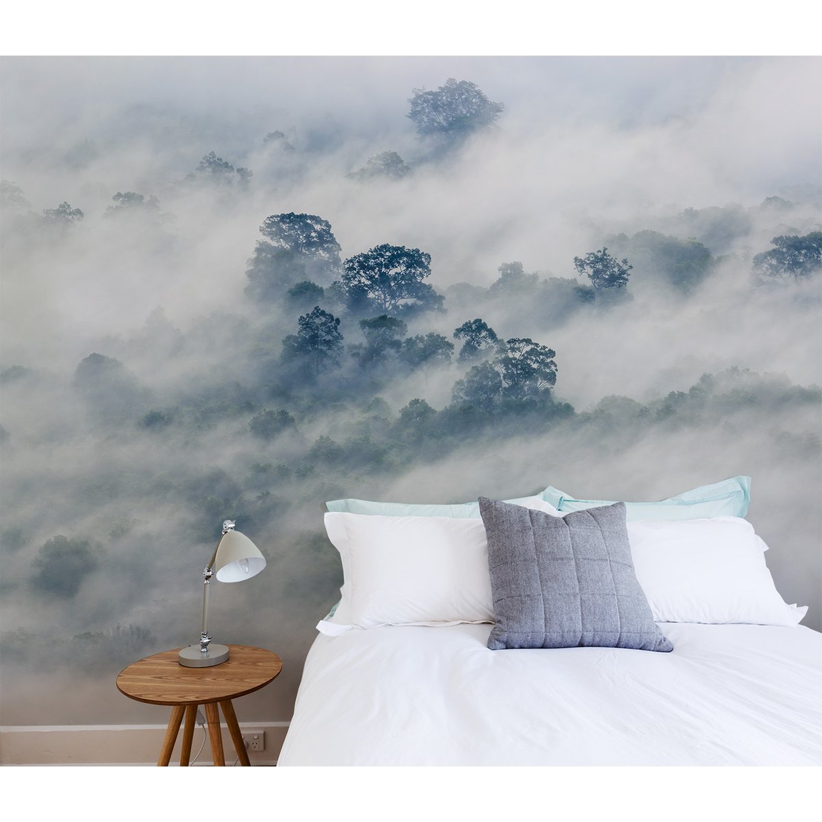 Papier peint panoramique Brumes matinales 01, 170 x 250cm bleu, ACTE DECO