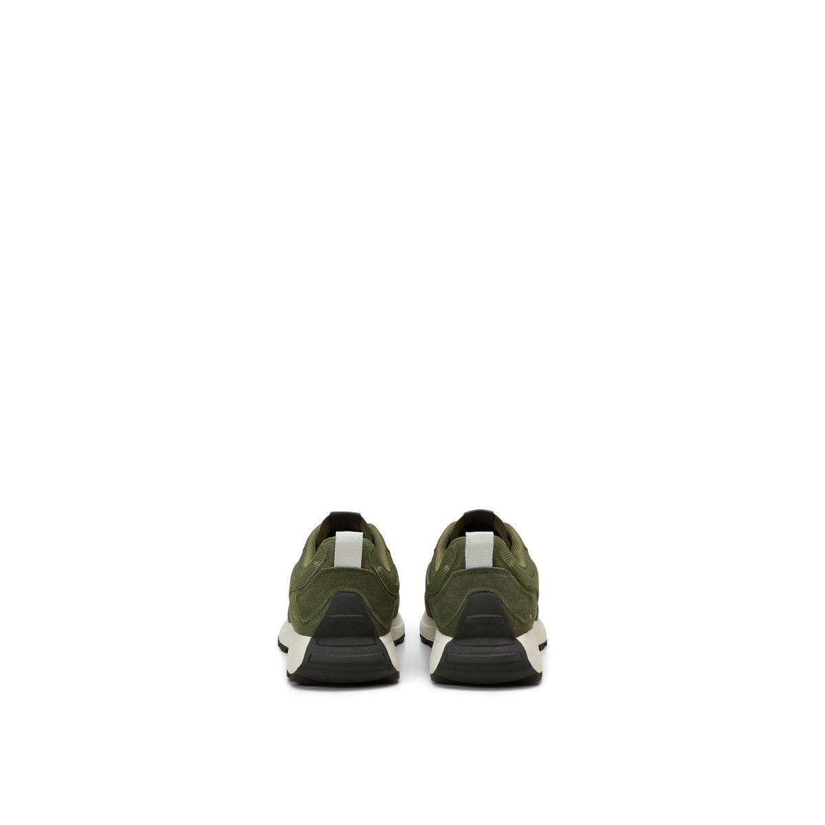 Sneaker modèle Maxi en mélange de cuir velours et de nylon gris foncé, MARC O'POLO