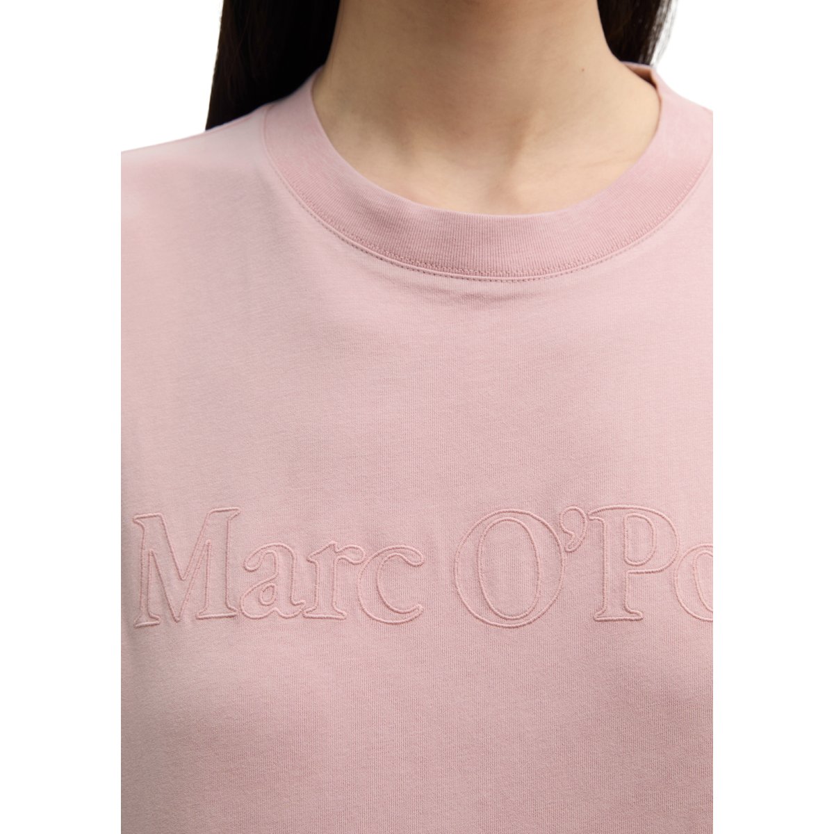 T-shirt à logo, coupe décontractée en coton bio issu de sources renouvelables vieux rose, MARC O'POLO