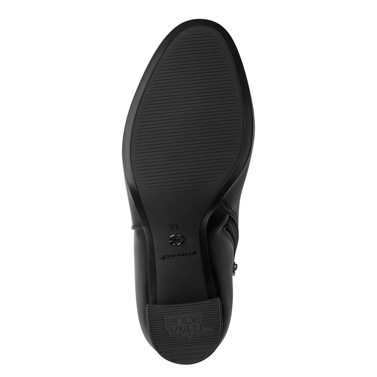 Bottine talon bloc noir mat, TAMARIS