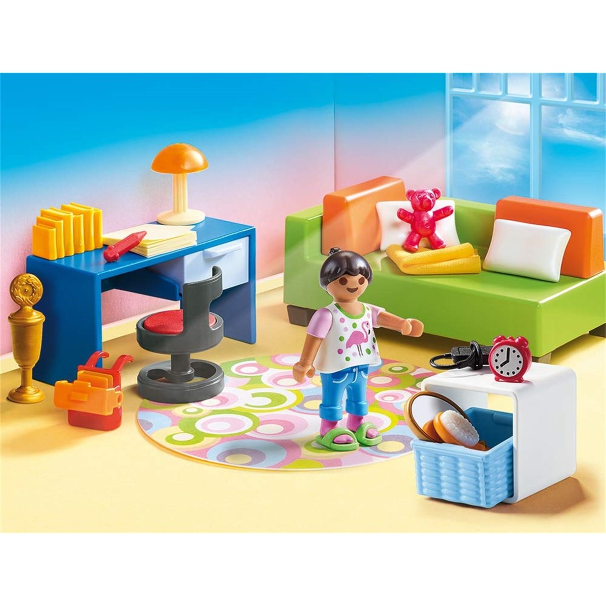 DollhouseChambre d'enfant avec canapé-lit multicolore, PLAYMOBIL