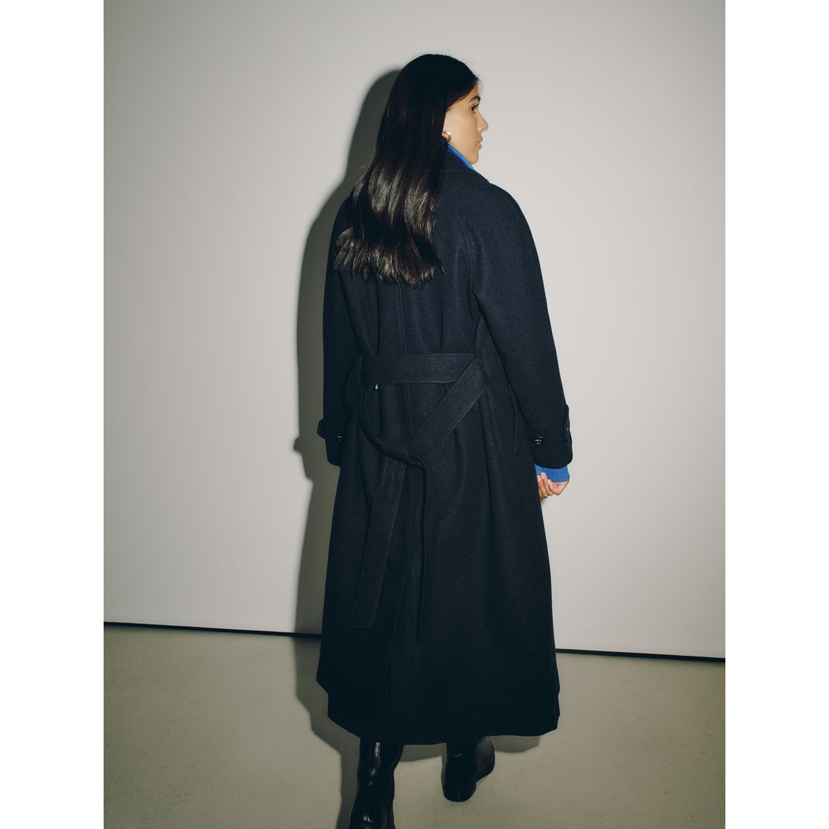 Manteau non doublé avec ceinture bleu marine, NEXT