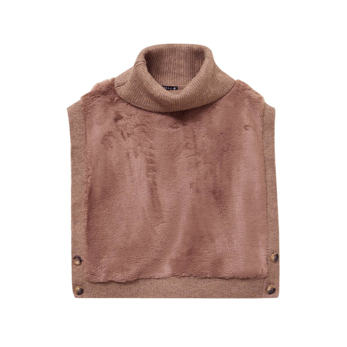 Pull sans manches col roulé marron, BREAL