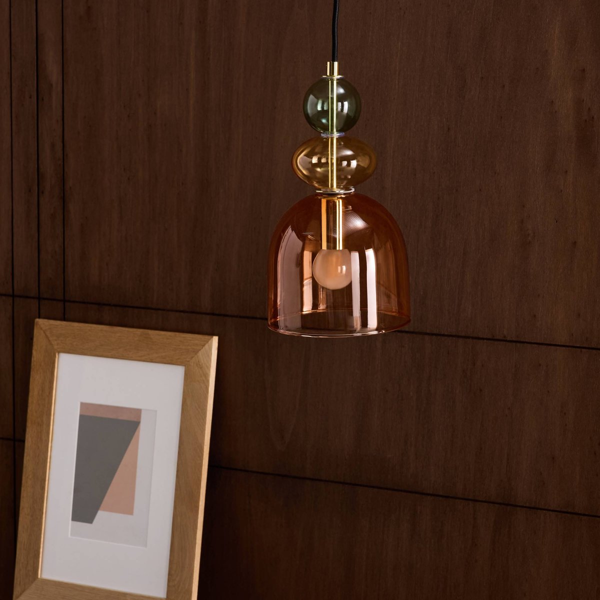 Suspension intérieur verre Ø15cm NEXO rouge, SWEEEK