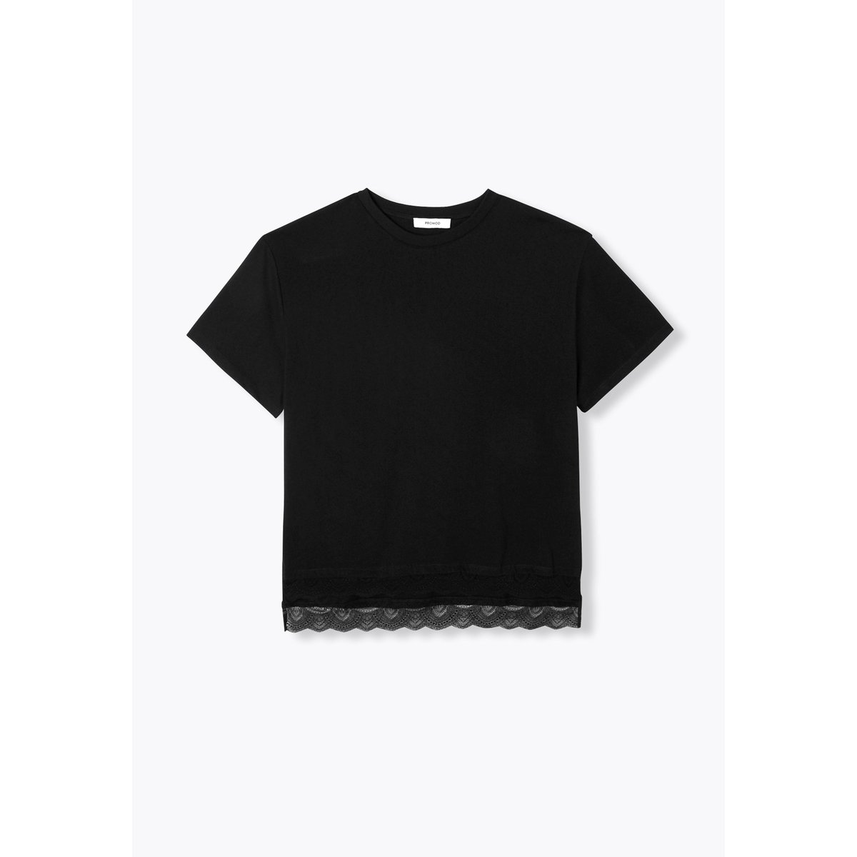 T-shirt détail dentelle noir, PROMOD