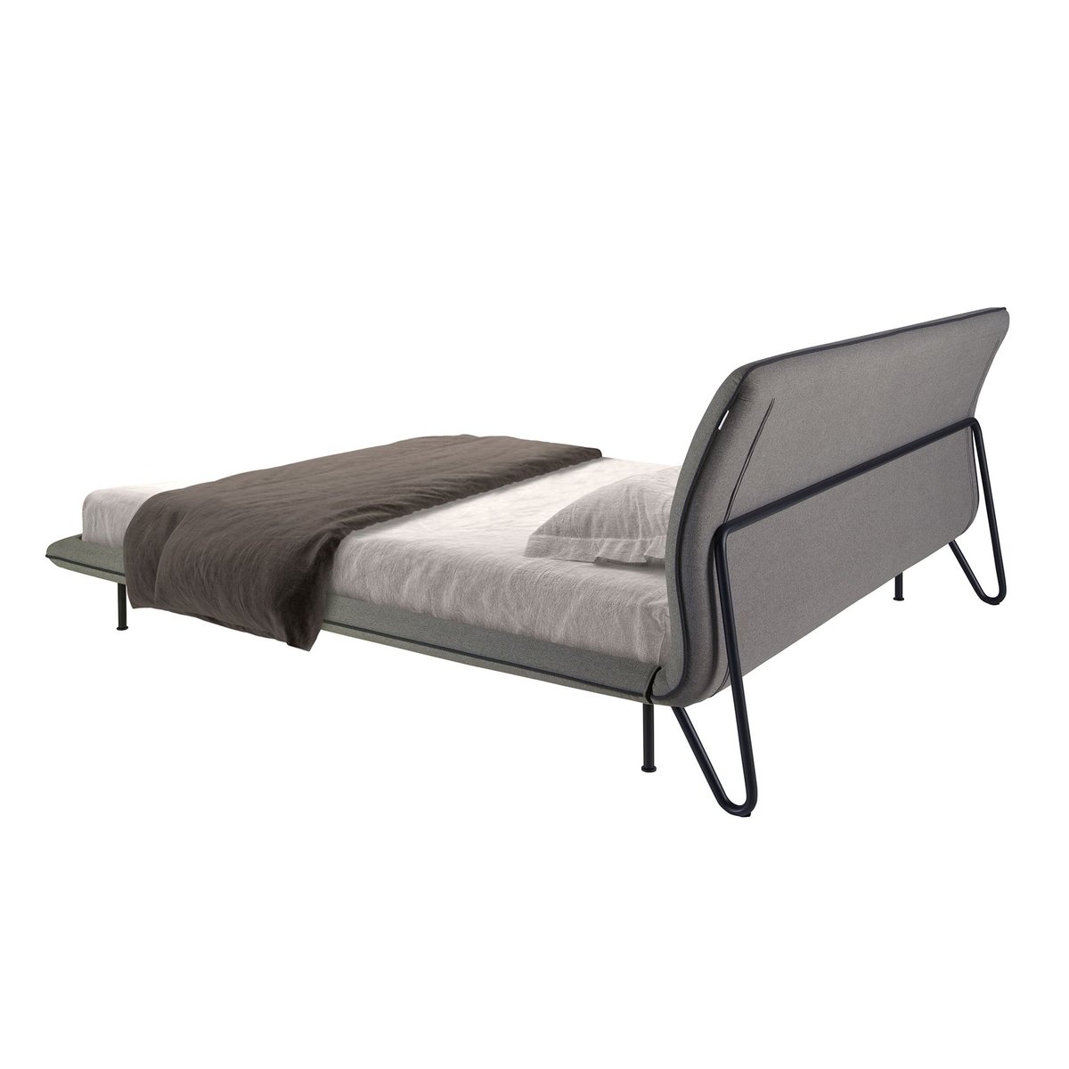 Lit en tissu gris foncé | noir, ANGEL CERDA