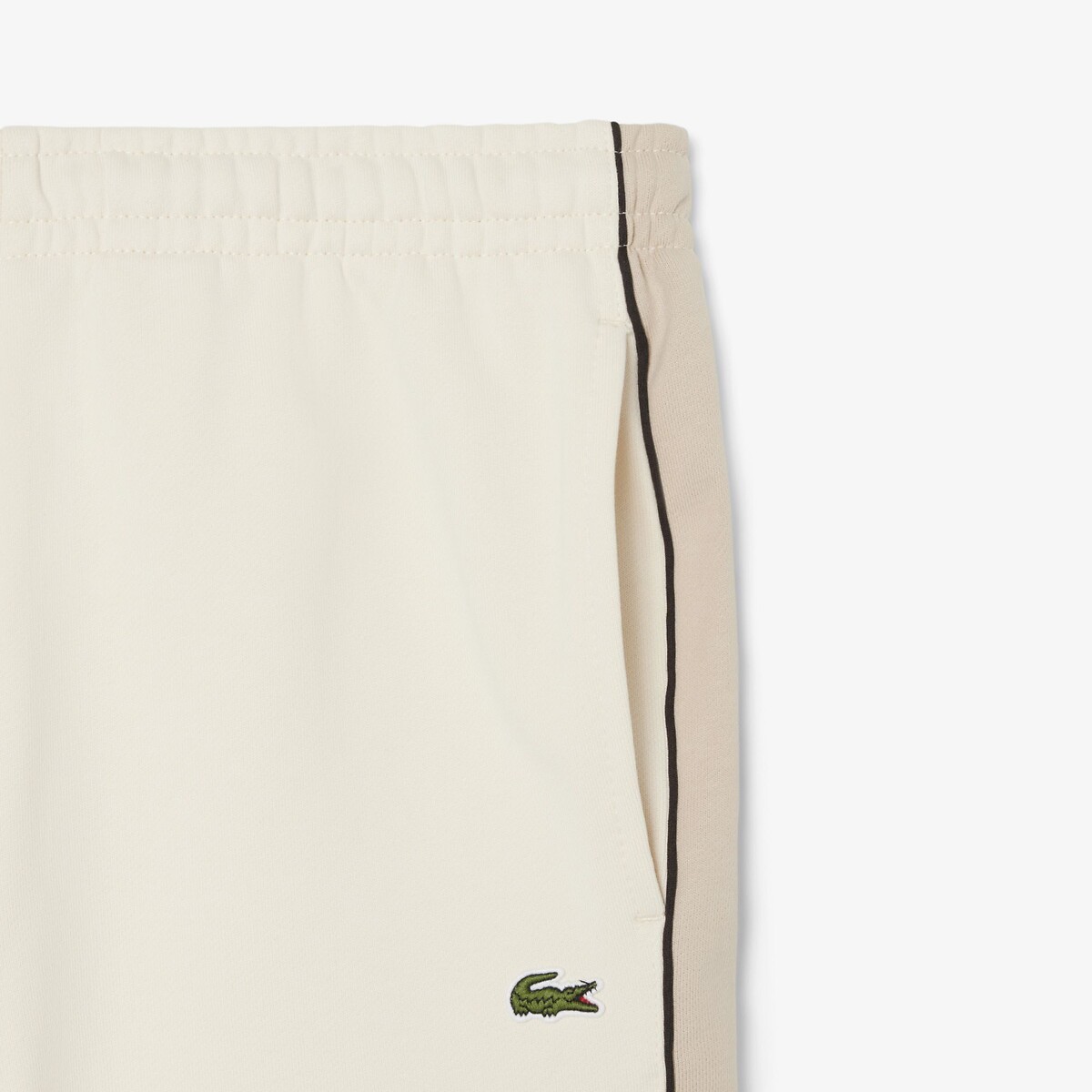 Short regular fit en molleton color-block beige, LACOSTE