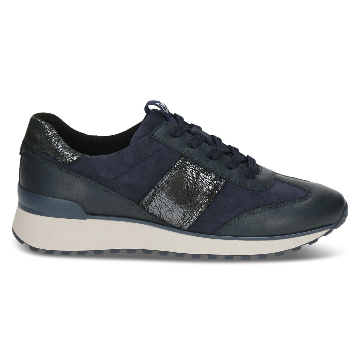 Basket en cuir bleu blue océan combiné, CAPRICE