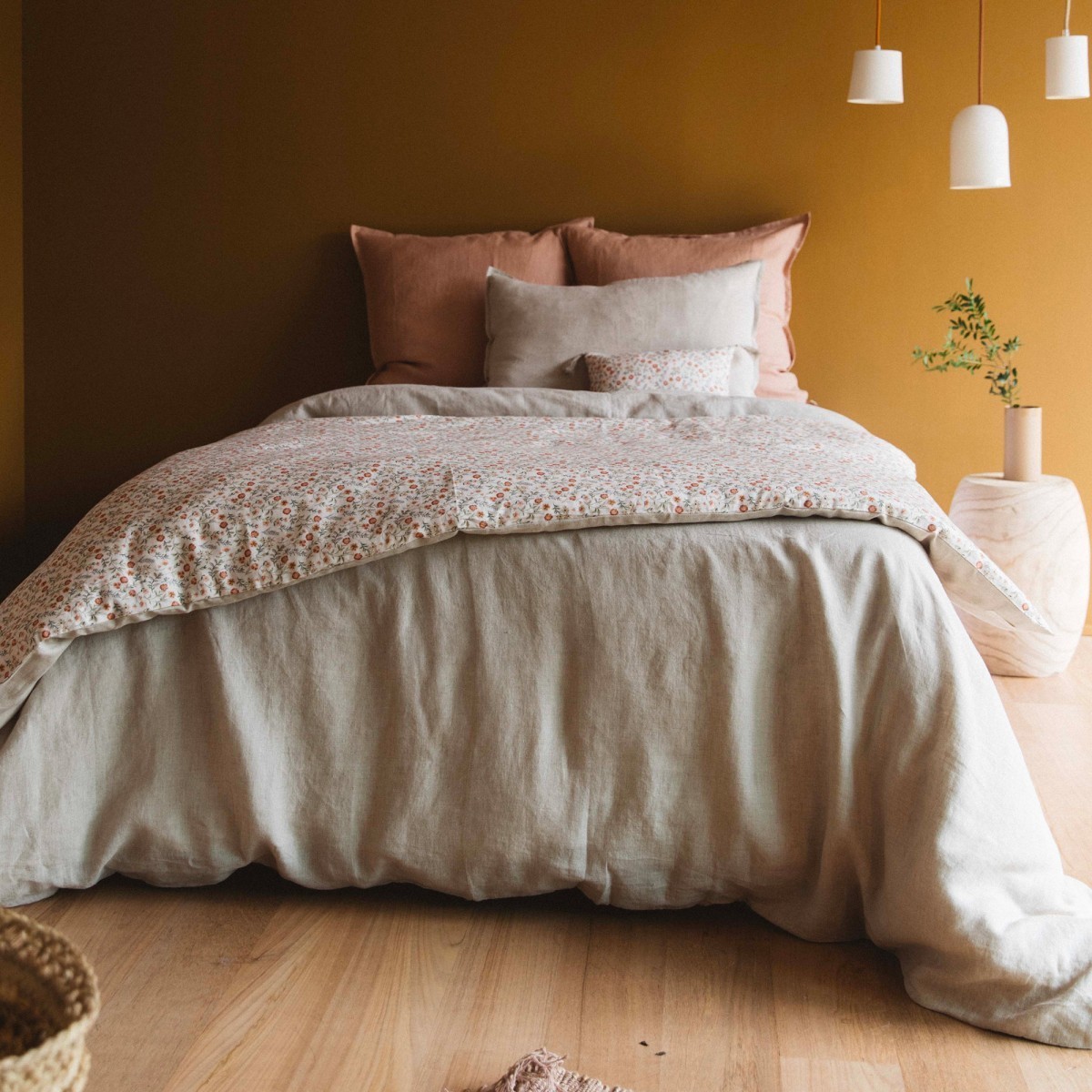 Housse de couette en lin lavé fermeture large ouverture, Les Essentiels naturel, GABRIELLE PARIS