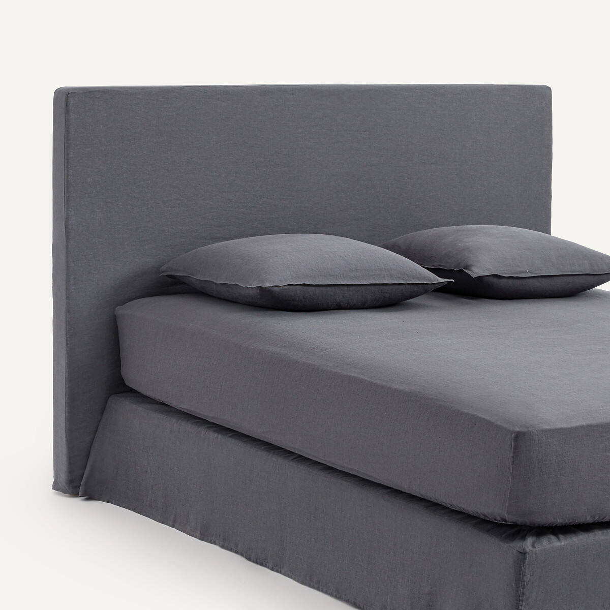Housse tête de lit pur lin STADIA hauteur 120 cm gris éléphant, AM.PM