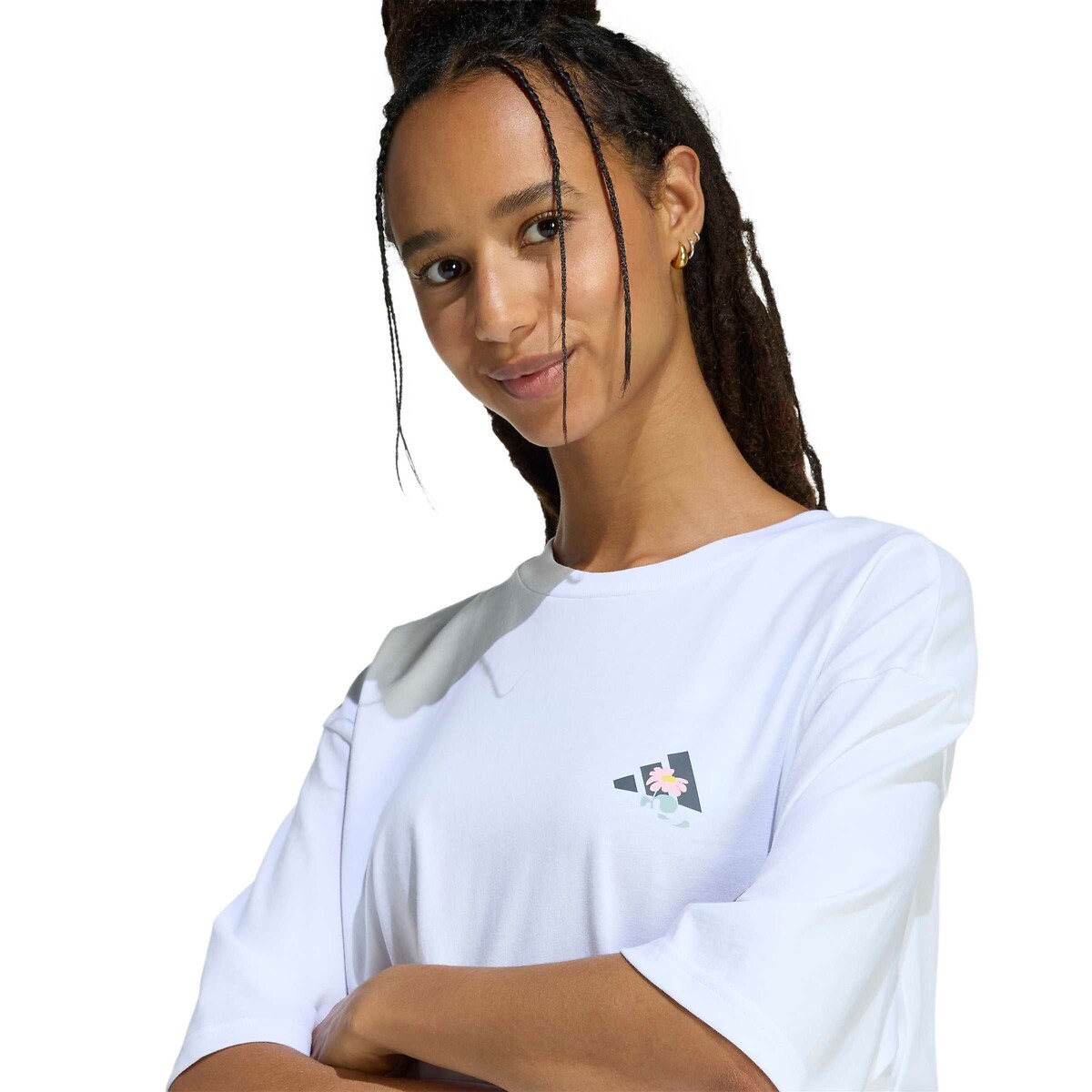 T-shirt com motivo atrás branco, ADIDAS SPORTSWEAR
