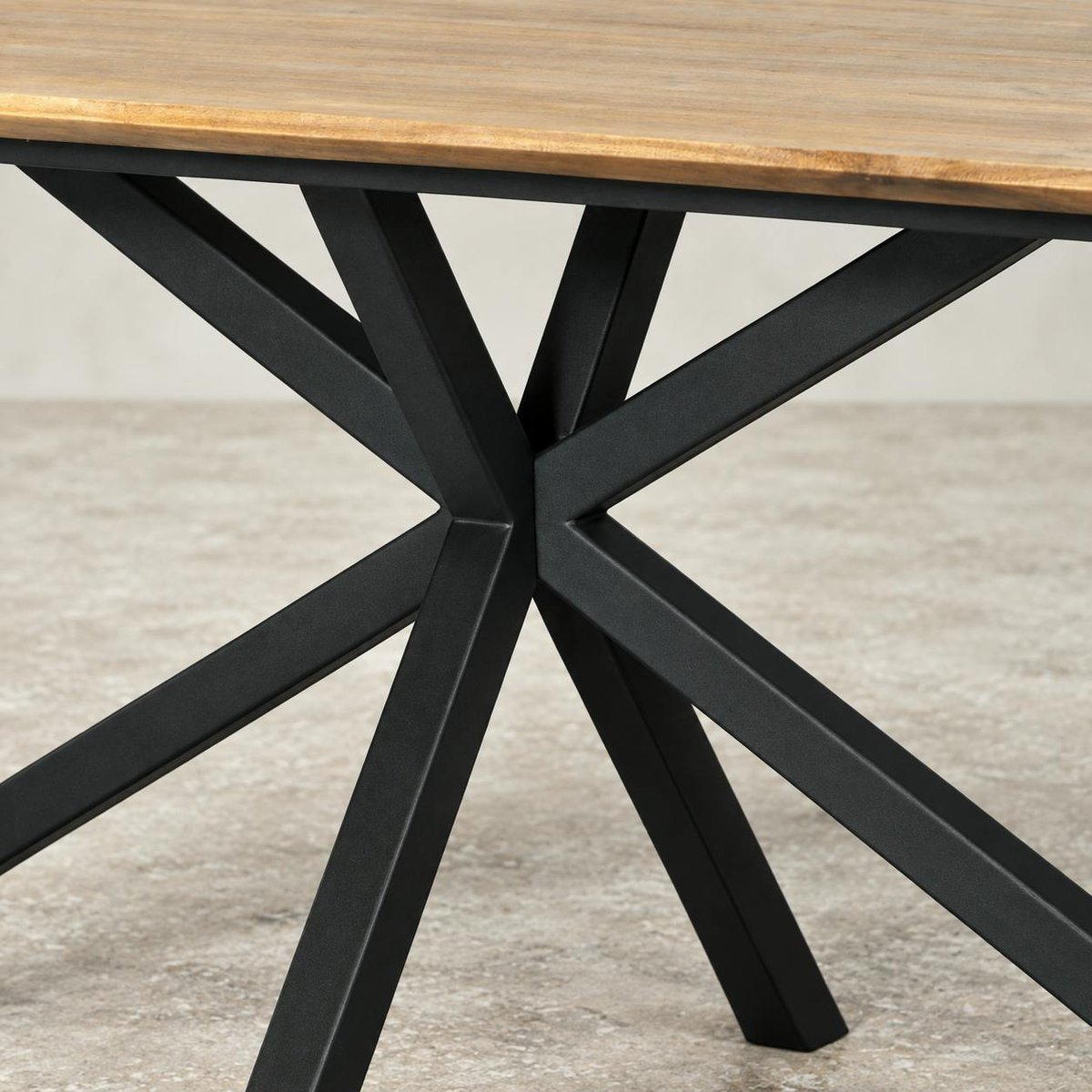 Table pied central en bois de teck recyclé 2 m DEPOK bois naturel, PIER IMPORT
