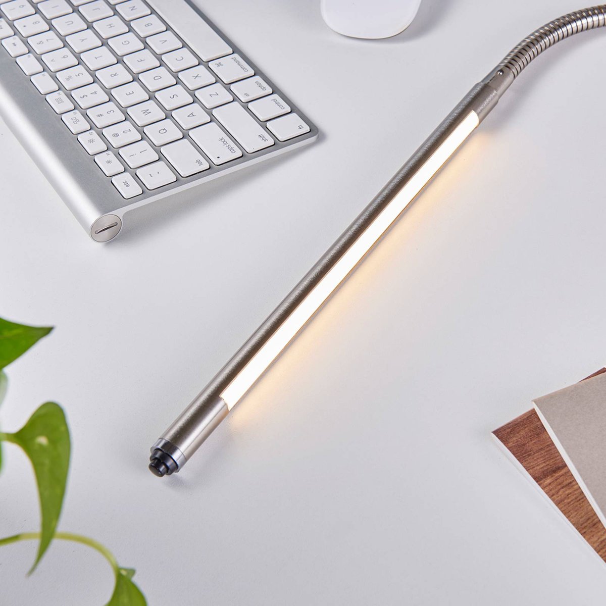 Lampe à pince en métal moderneLED, Lionard nickel mat, LINDBY