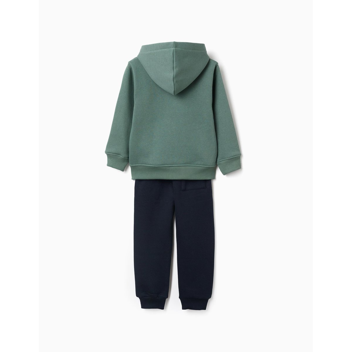 Ensemble de jogging en coton peigné avec imprimé art vert foncé, ZIPPY