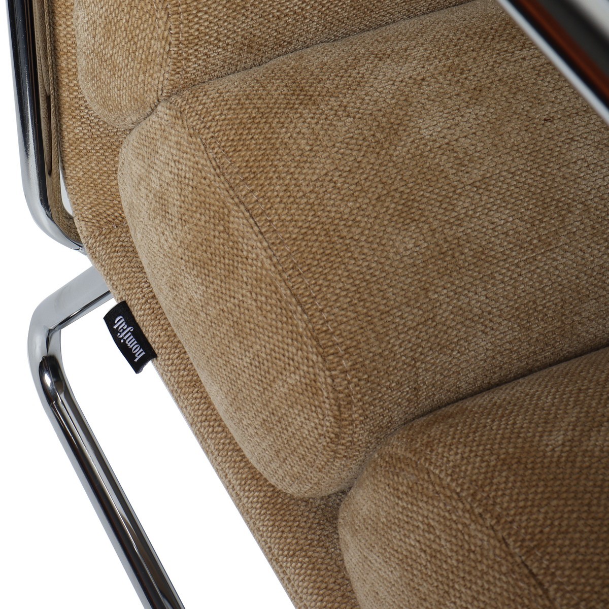 Fauteuil en tissu chenille - VANIA miel, HOMIFAB