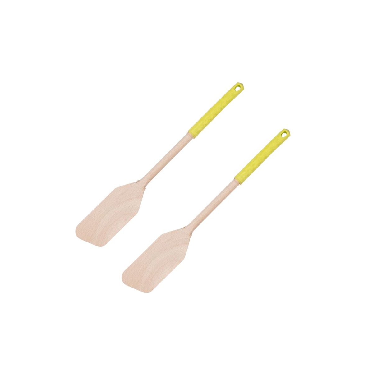 Set de 2 ustensiles de cuisine spatule et silicone BOISSELERIE jaune|bois, FACKELMANN
