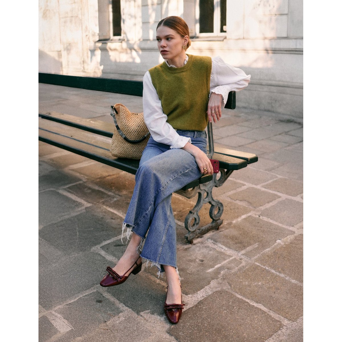 Escarpins IREN cuir plissé bordeaux, ODAJE