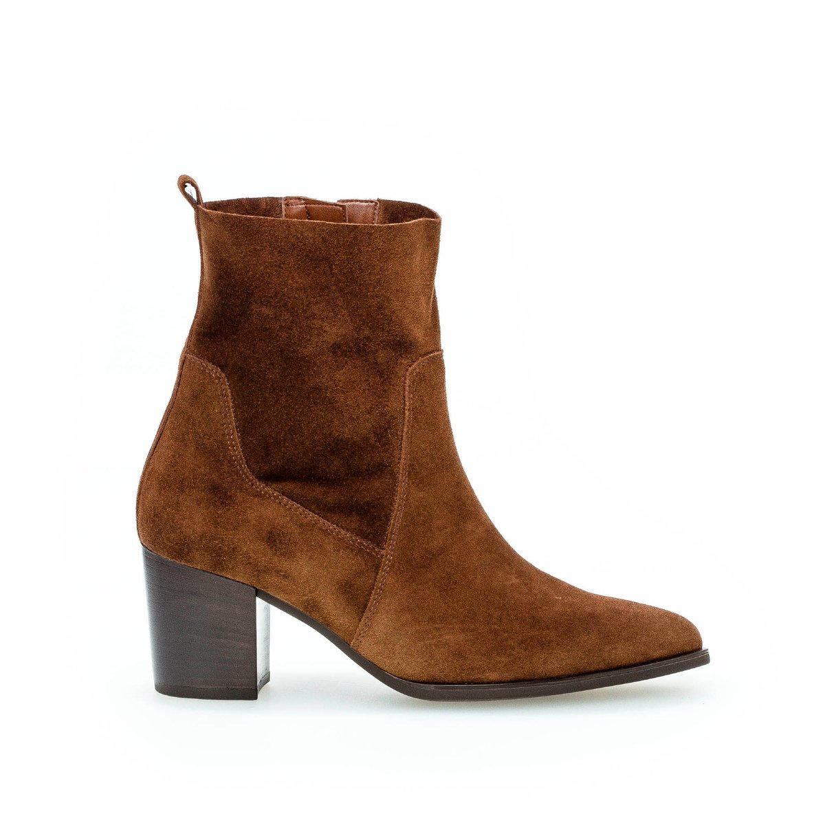 Bottines en velours à talon bloc marron velours, GABOR