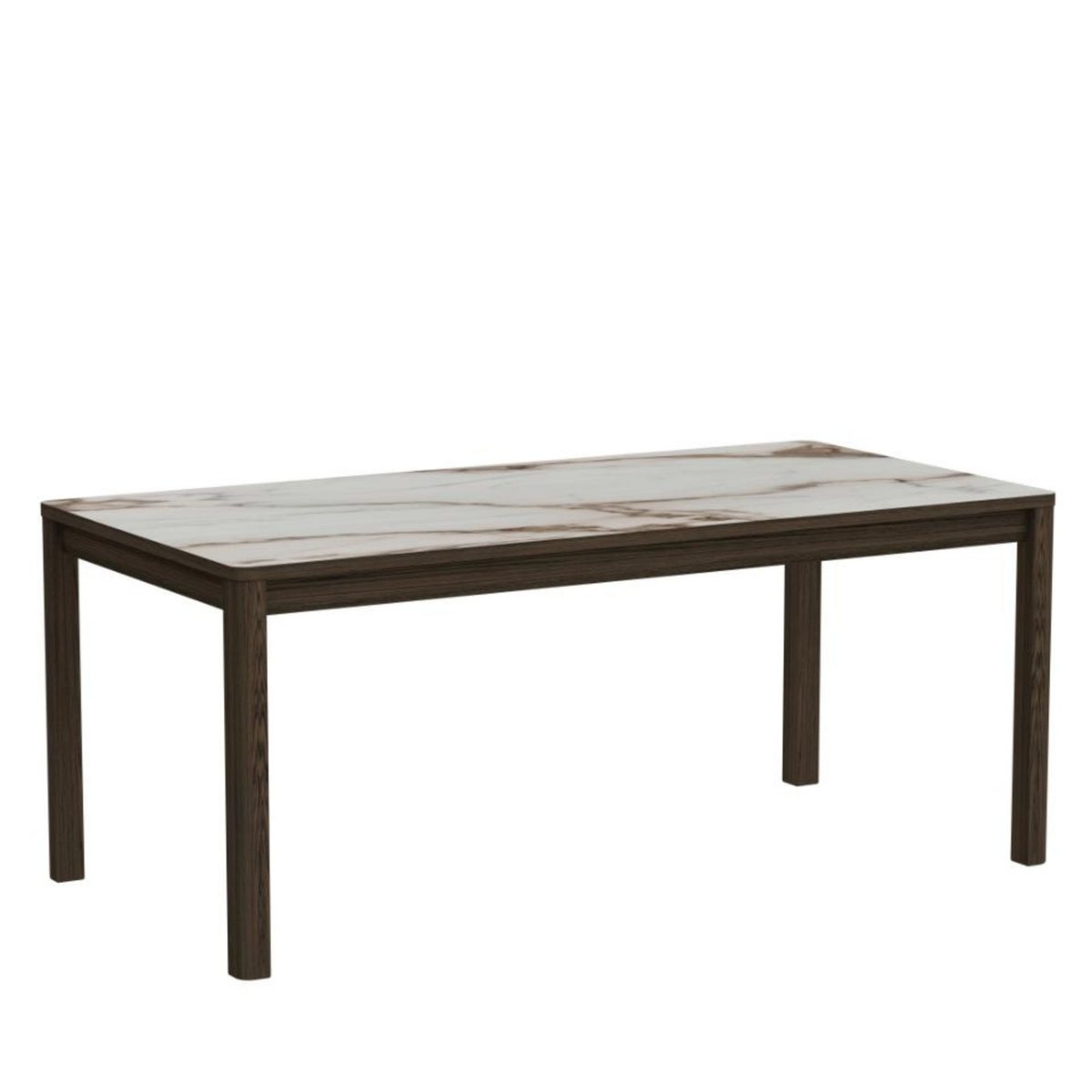 Table rectangulaire en céramique et chêne fumé 6 places L180 - SIMONE beige, HELLIN, DEPUIS 1862