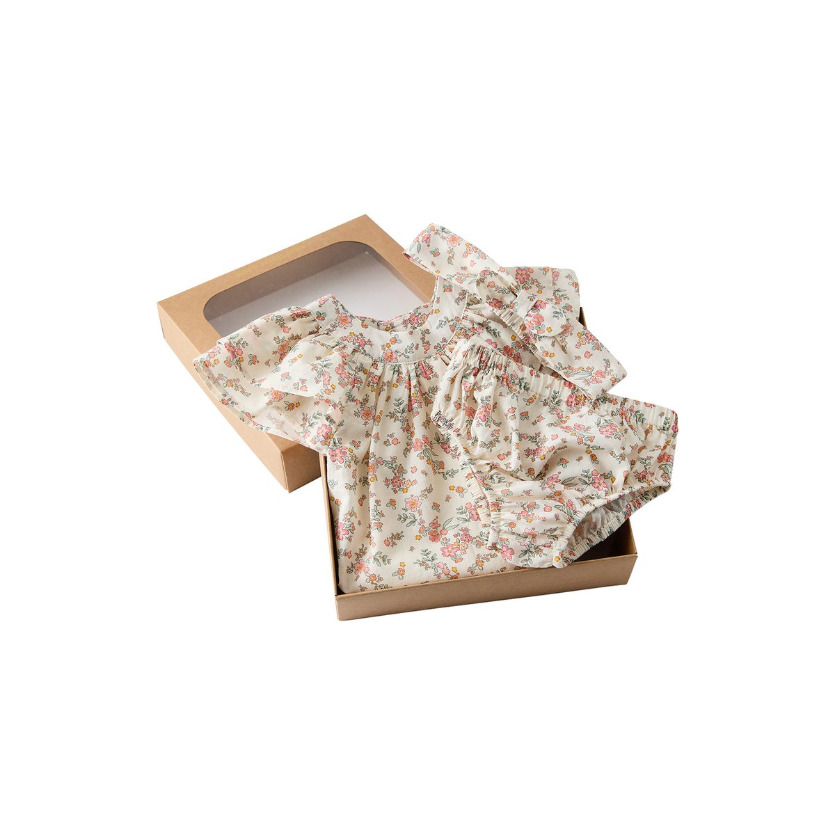 Ensemble bébé robe, bloomer et bandeau écru, VERTBAUDET