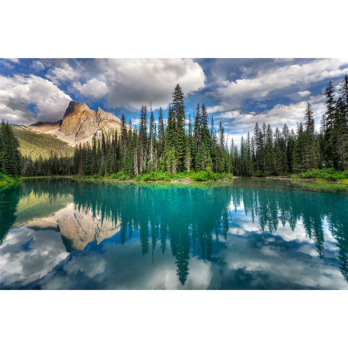 Tableau lac bleu éméraude tableau alu dibond, HEXOA