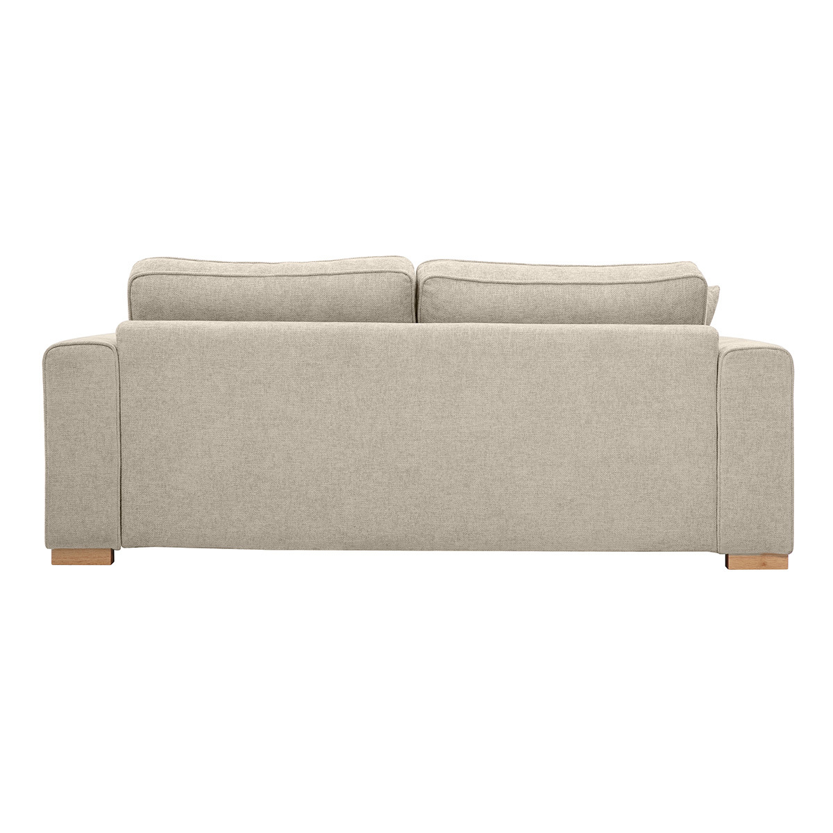 Canapé design 3 places en tissu effet velours vert kaki PEPPER beige, MILIBOO