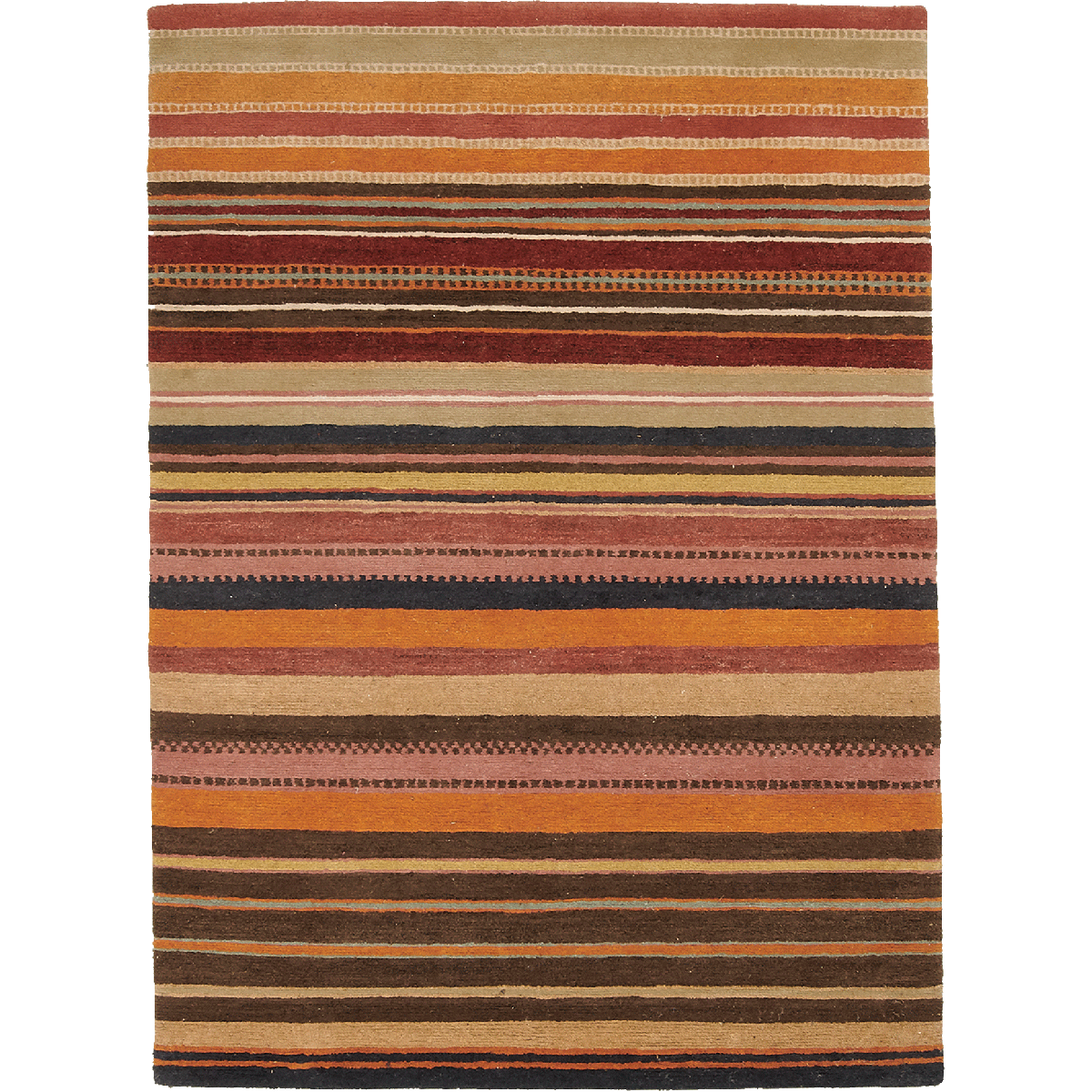 Tapis salon et chambre fait main en laine motif géométrique SPLENDIDA beige, marron, orange, UN AMOUR DE TAPIS