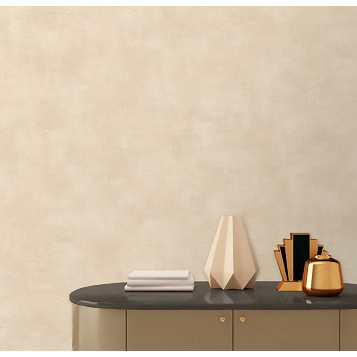 Papier peint uni effet toile lin beige sable beige, HEXOA