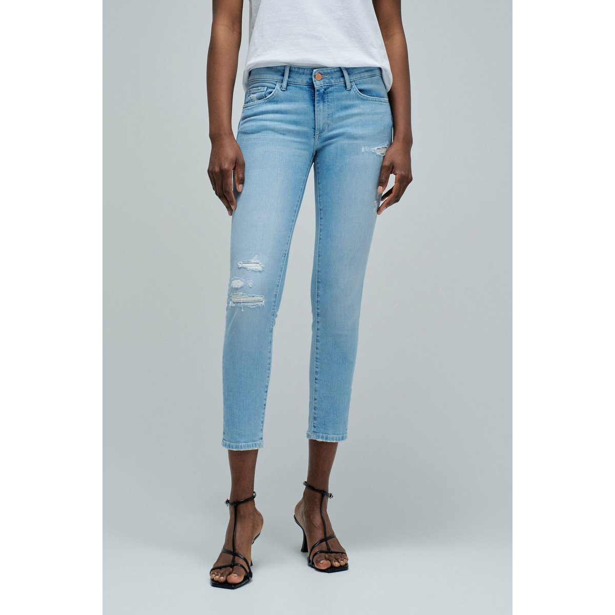 JEAN WONDER PUSH UP CROPPED SKINNY bleu turquoise, SALSA JEANS