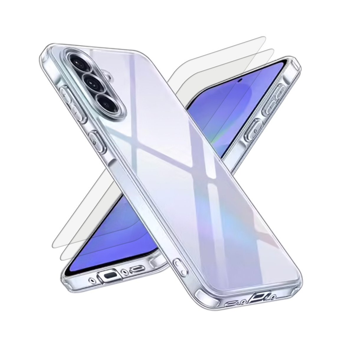 Coque Galaxy A36 antichoc + 2 vitres transparent, EVETANE