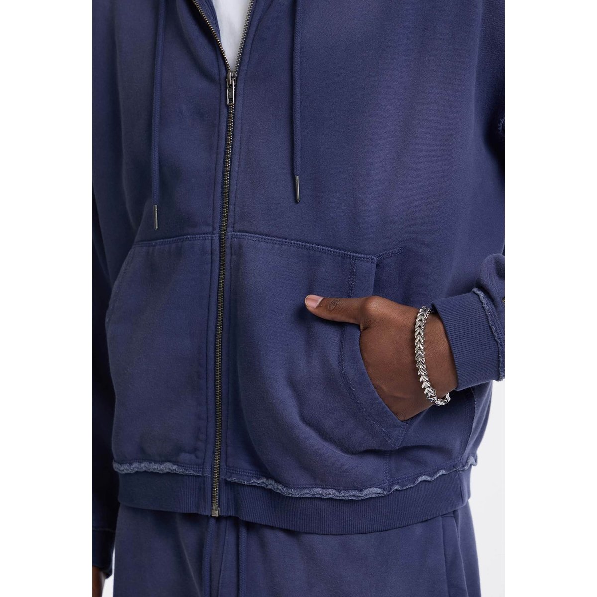Sweat-Shirt À Capuche bleu foncé, GUESS JEANS