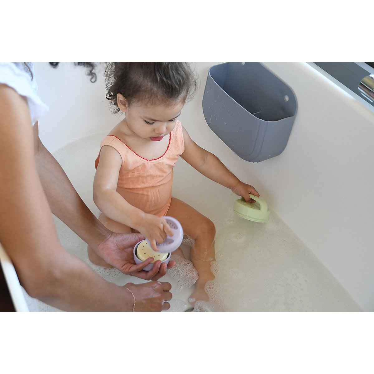Jouets de bain bébé en silicone menthe, BEABA