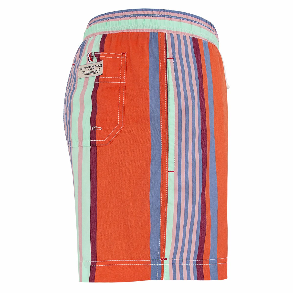 Short de bain JOHN 819 Fashion stripes orange, LES LOULOUS DE LA PLAGE