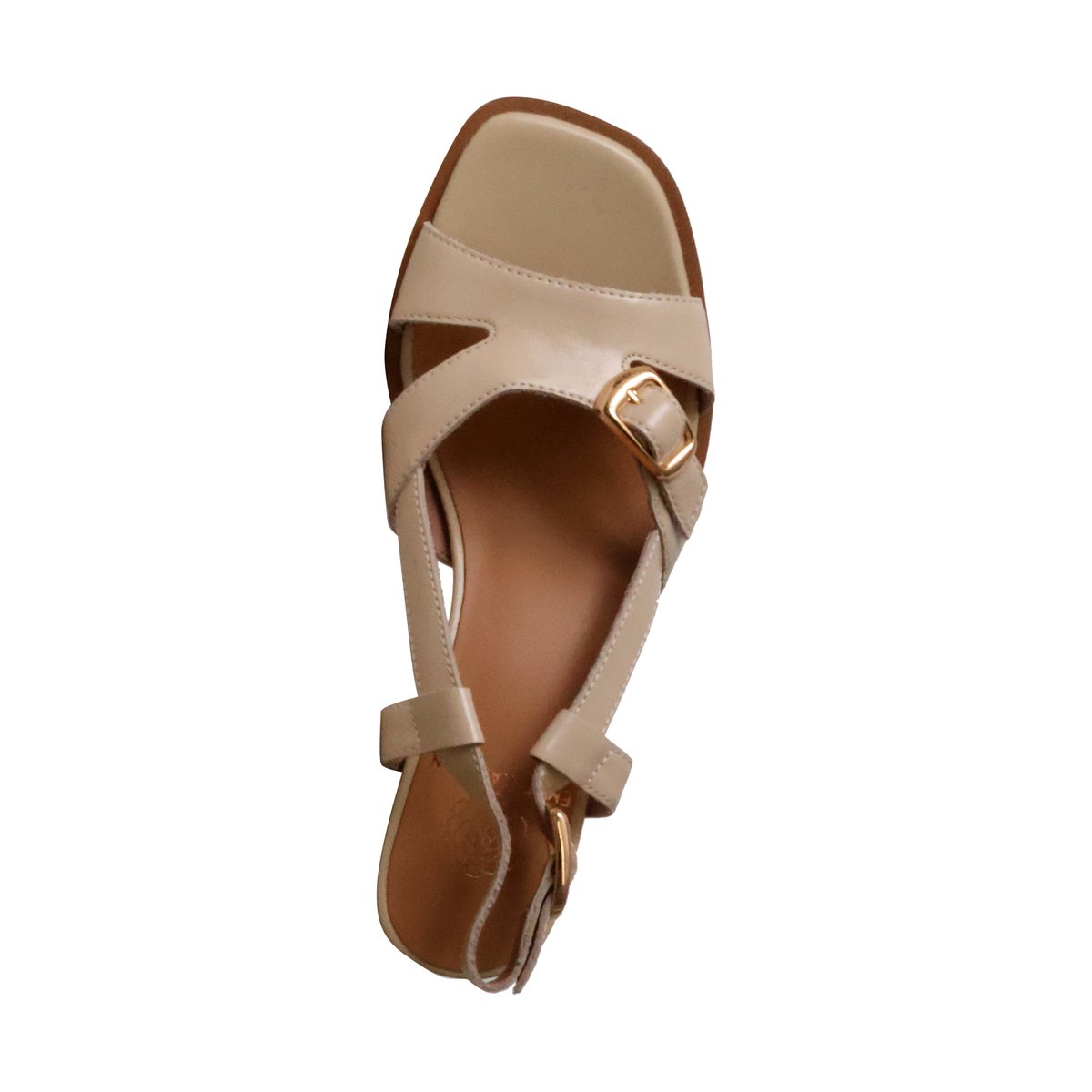 Sandales à Talon Cuir Hawa crème, EMILIE KARSTON
