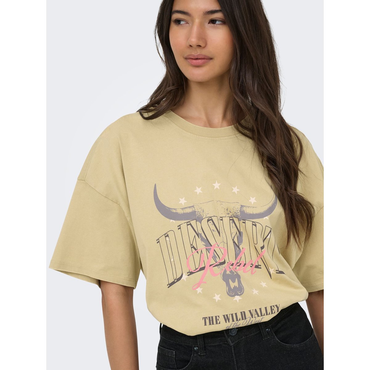 T-Shirt pale khaki, ONLY