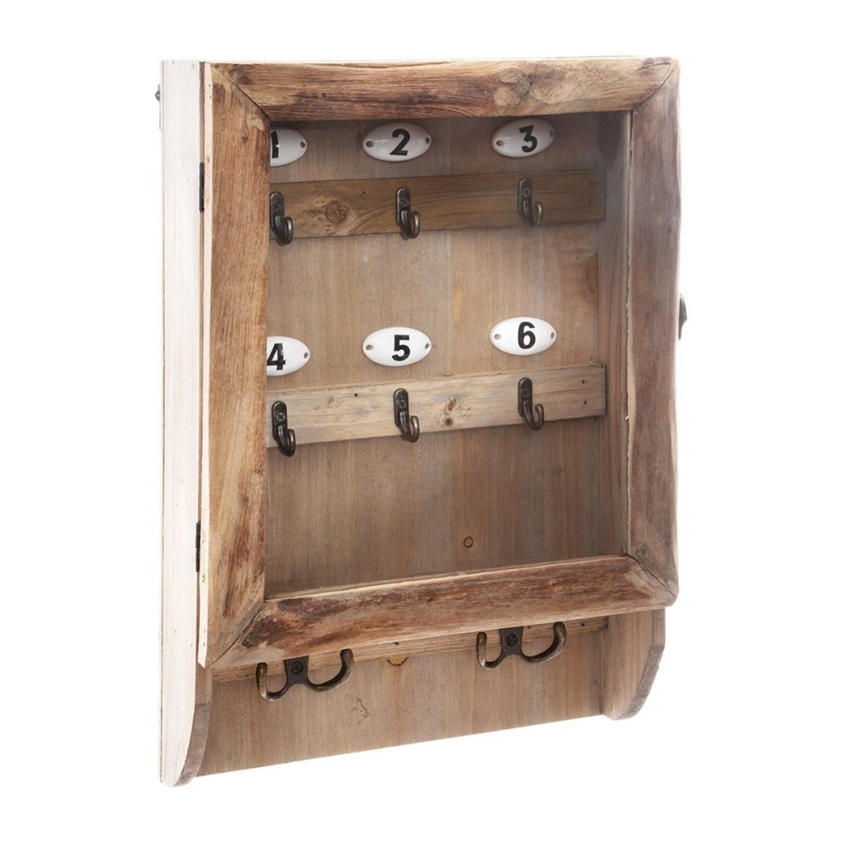 Boîte à clés rétro en bois marron, ATMOSPHERA