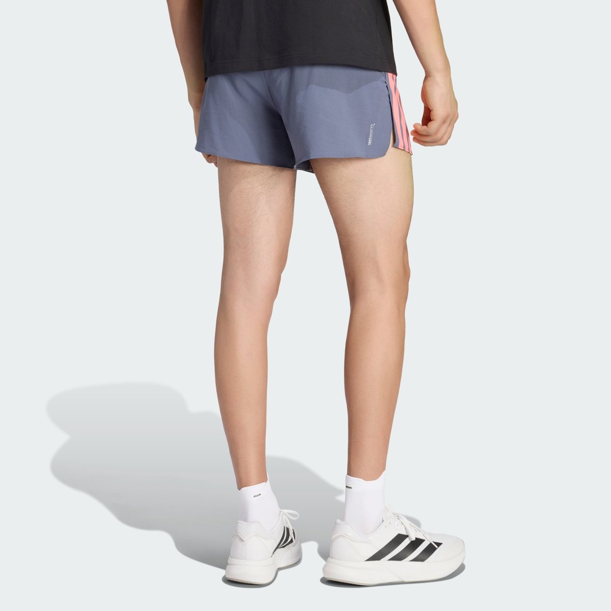 Short de running, slim, ADIZERO gris/rouge, adidas Performance
