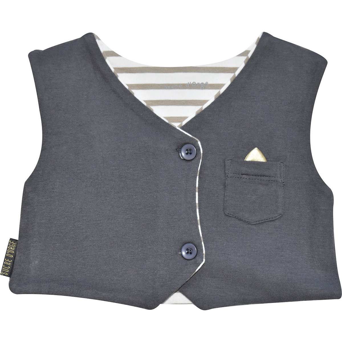 Gilet garcon sans manches anthracite gris, SUCRE D'ORGE