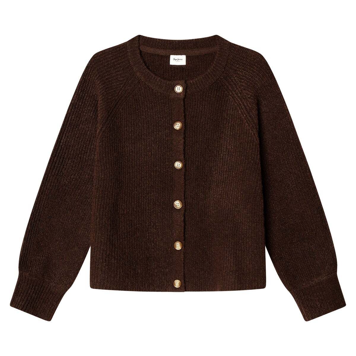 Cardigan En Maille Avec Fermeture Boutonnée brun terre, PEPE JEANS