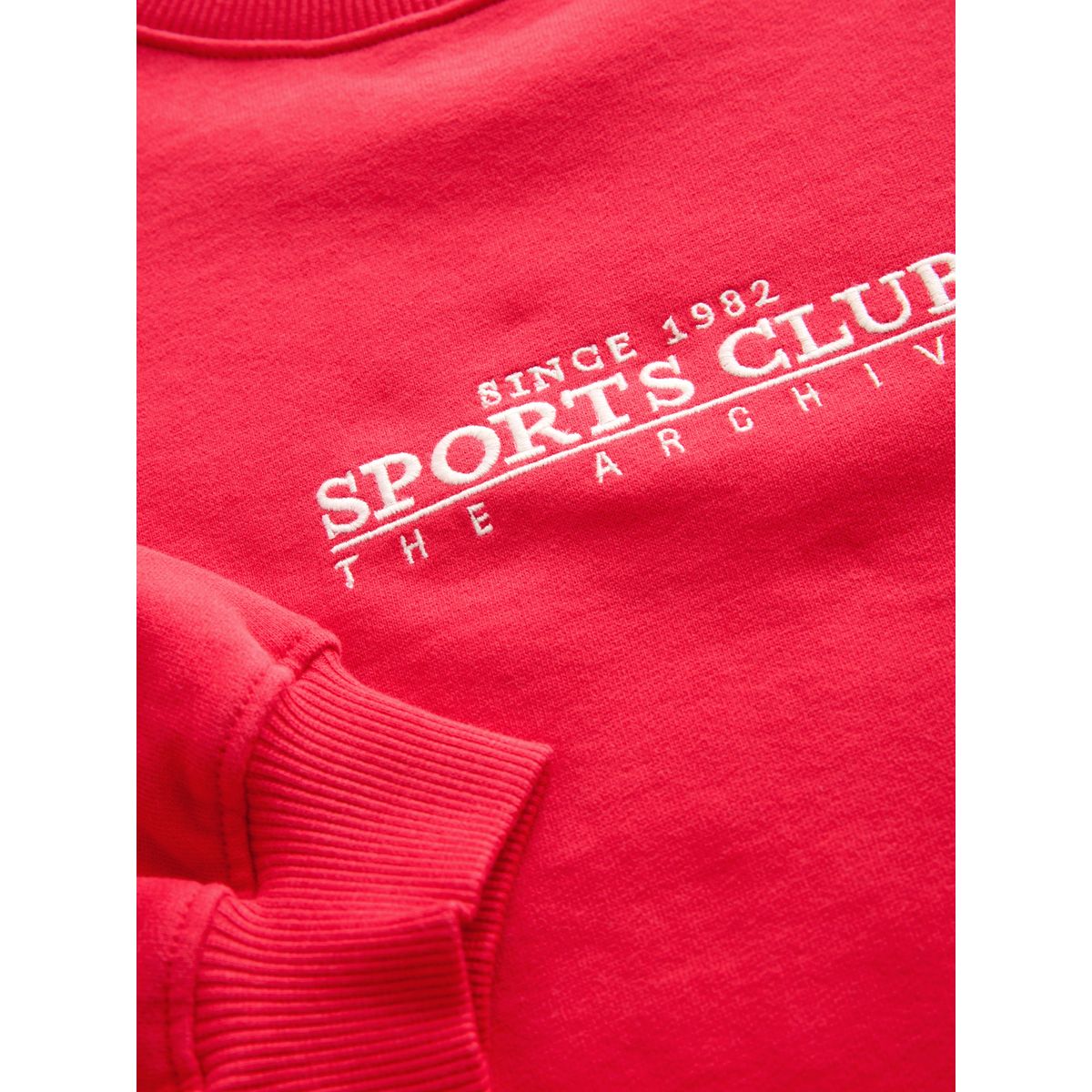 Sweatshirt de cou d'équipage détails brodés rouges, NEXT