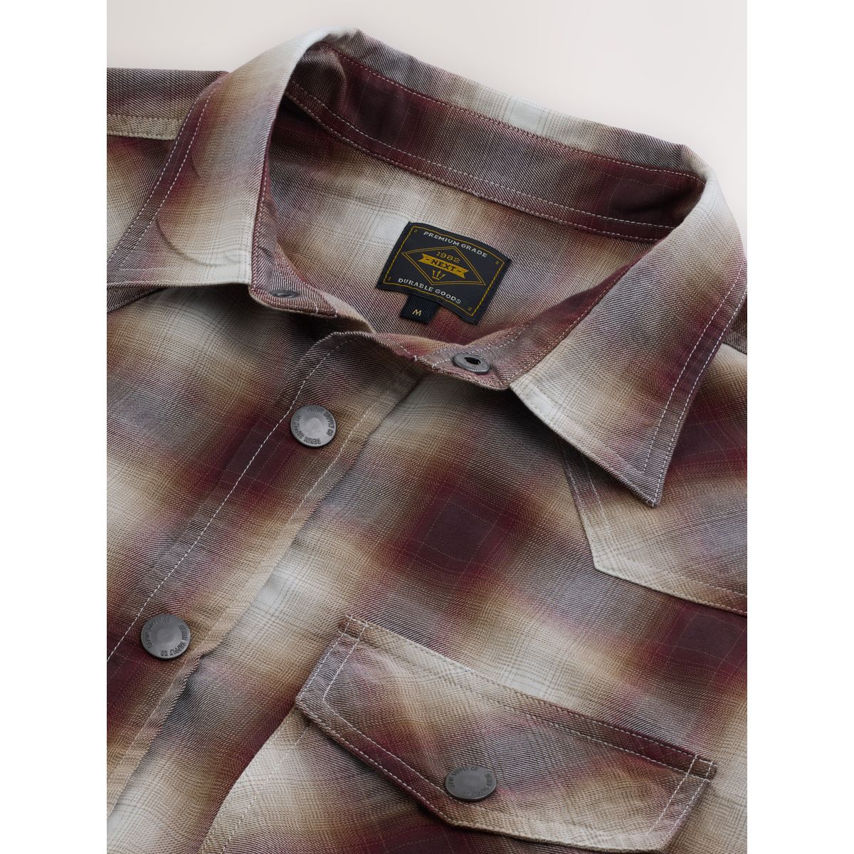 Chemise à carreaux western et manches courtes rouge, NEXT