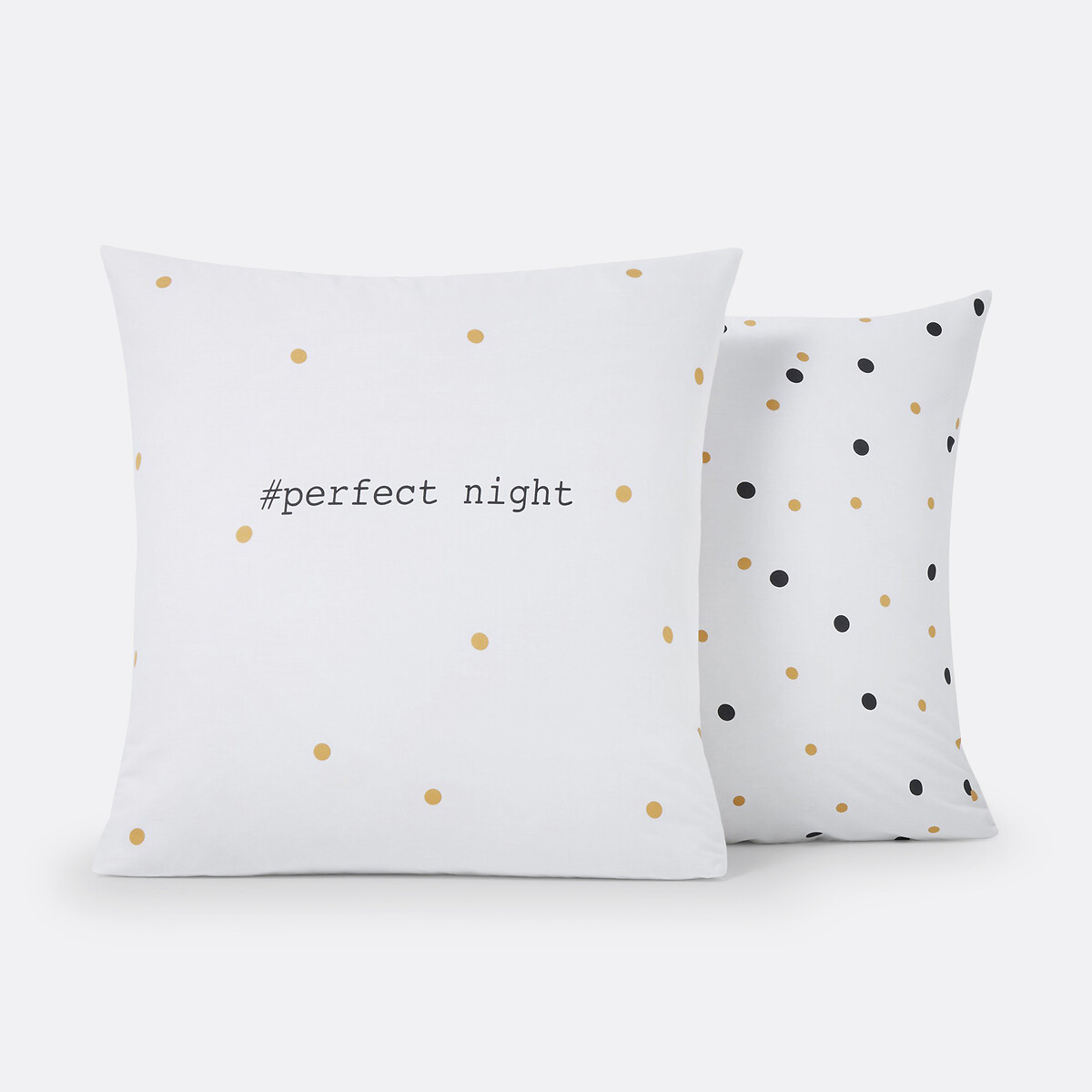 Perfect Night Cotton Pillowcase white/black/gold-coloured, LA REDOUTE INTERIEURS
