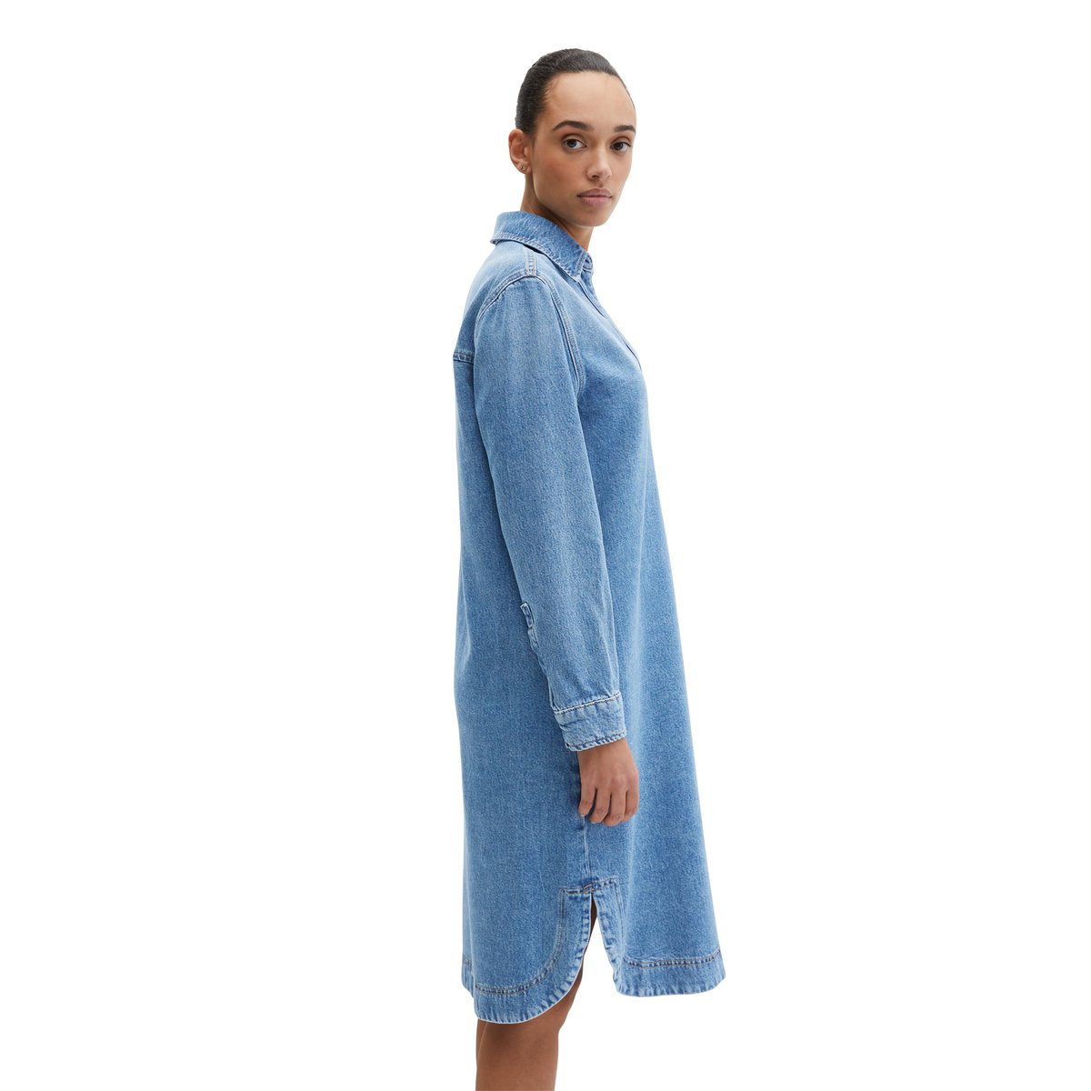 Robe en jean relaxed en coton avec élasthanne bleu moyen, MARC O'POLO