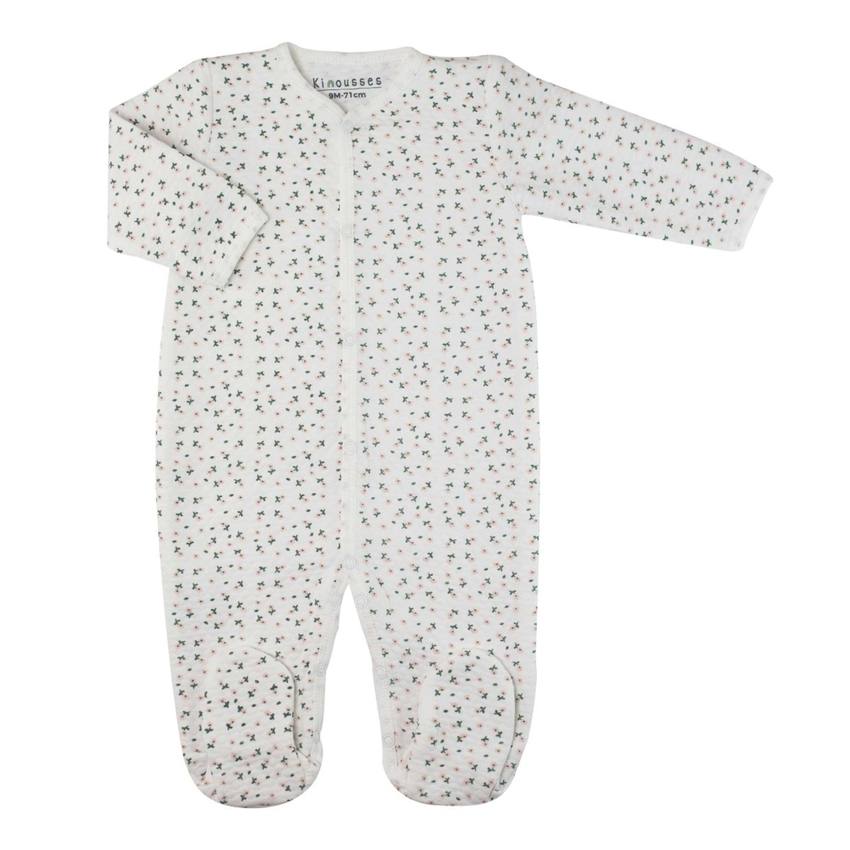 Pyjama bébé matelassé - Petites fleurs blanco, TROIS KILOS SEPT