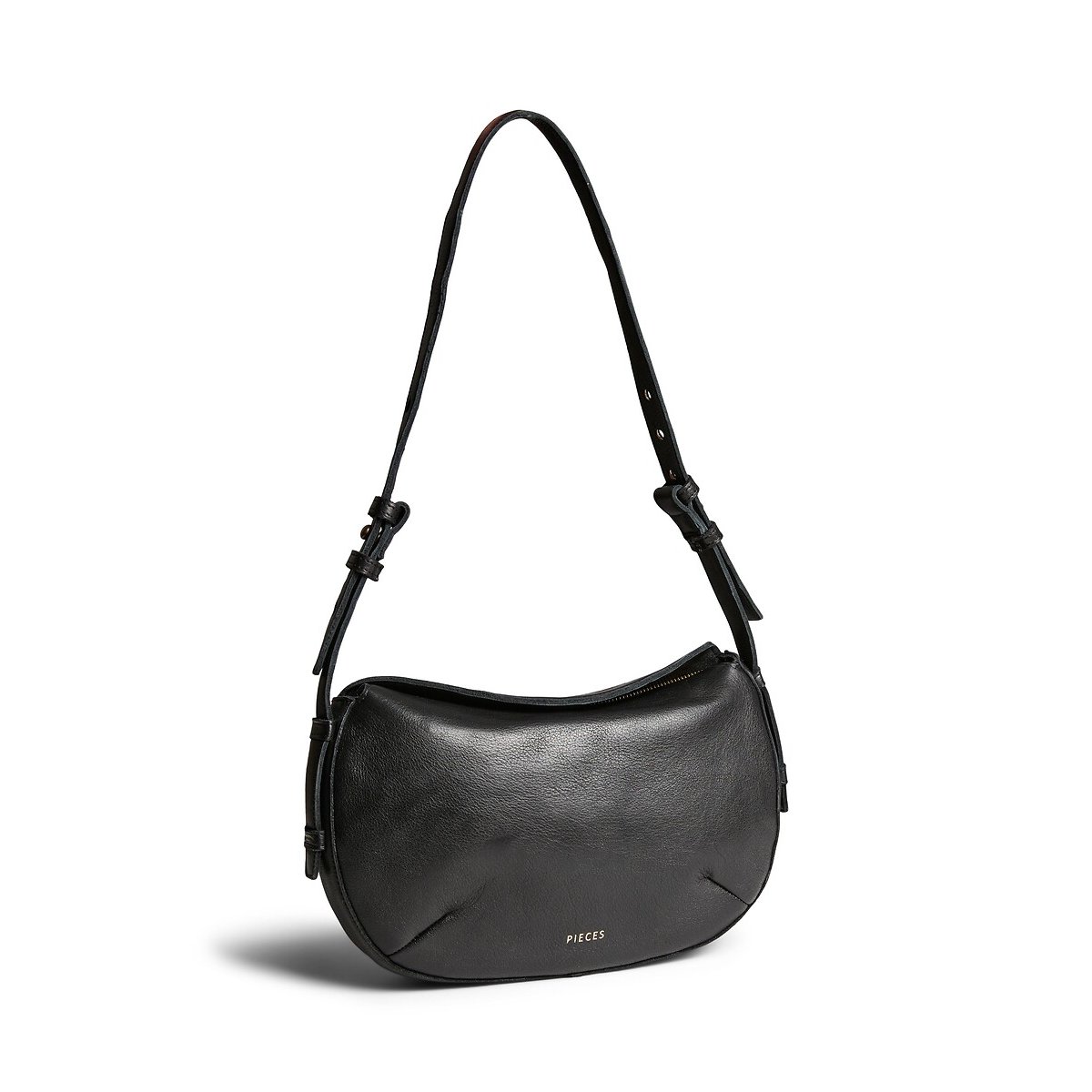 Sac à main en cuir, cross body, Alice noir, PIECES