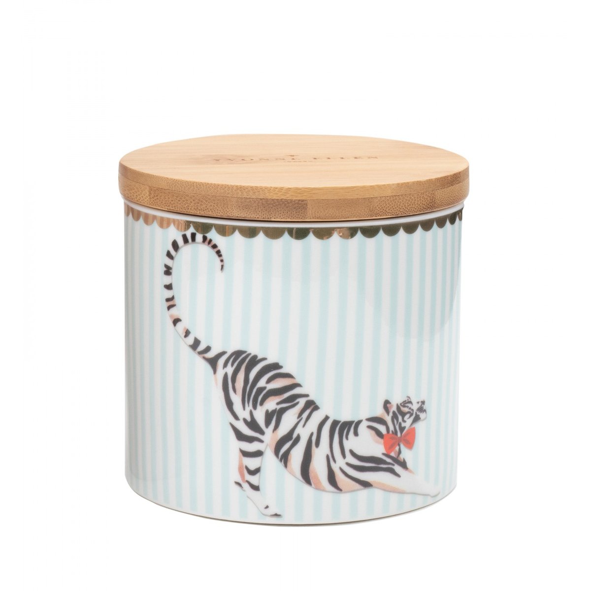 Pot Hermétique Tigre 9 cm multicolor , détails bords dorés, YVONNE ELLEN