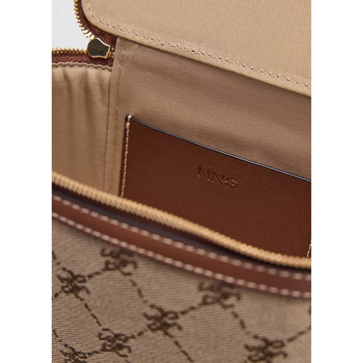 Sac vanity à imprimé beige, MANGO
