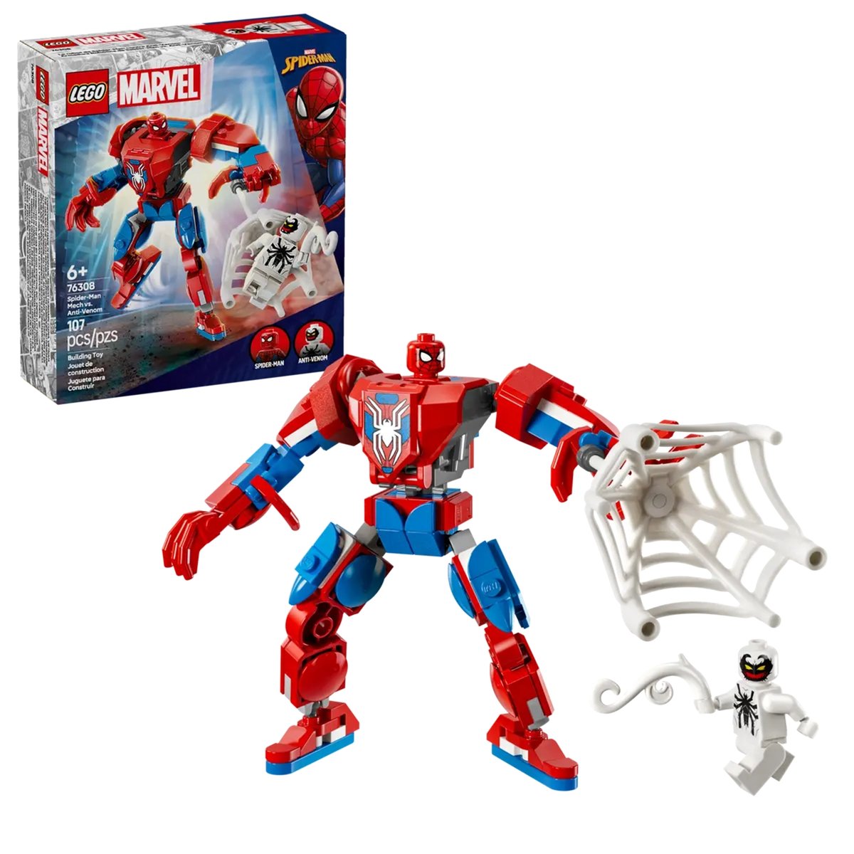 Marvel Le robot de Spider-Man contre Anti-Venom multicolore, LEGO